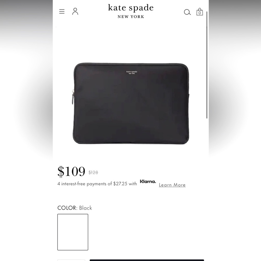 KATE SPADE LAPTOP SLEEVE 13”